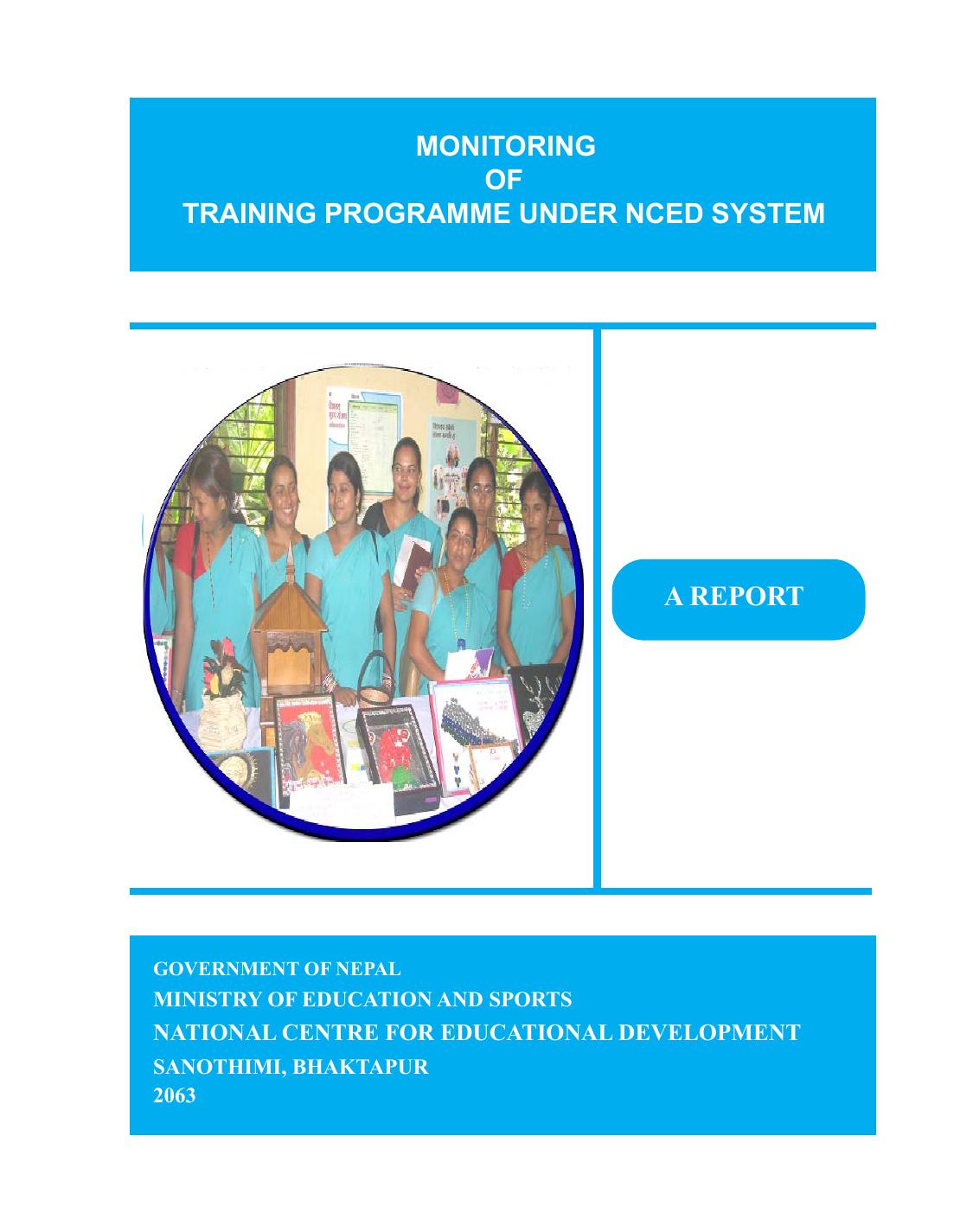 Monitoring of Training Programme